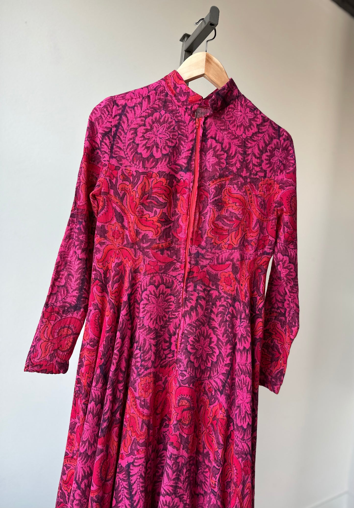 Boho Mock Neck Drunk Tank Pink Empire Waist Maxi Dress