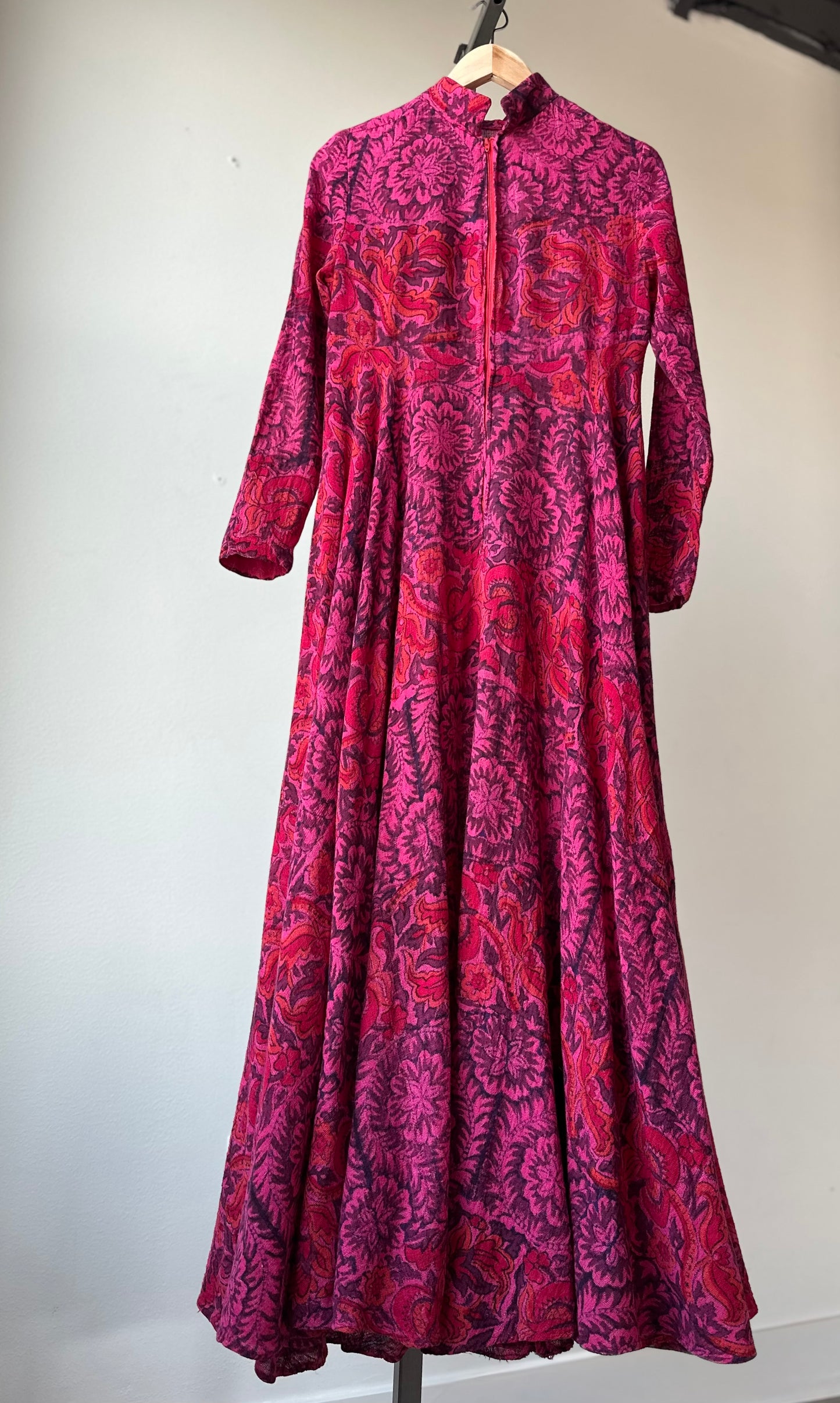Boho Mock Neck Drunk Tank Pink Empire Waist Maxi Dress