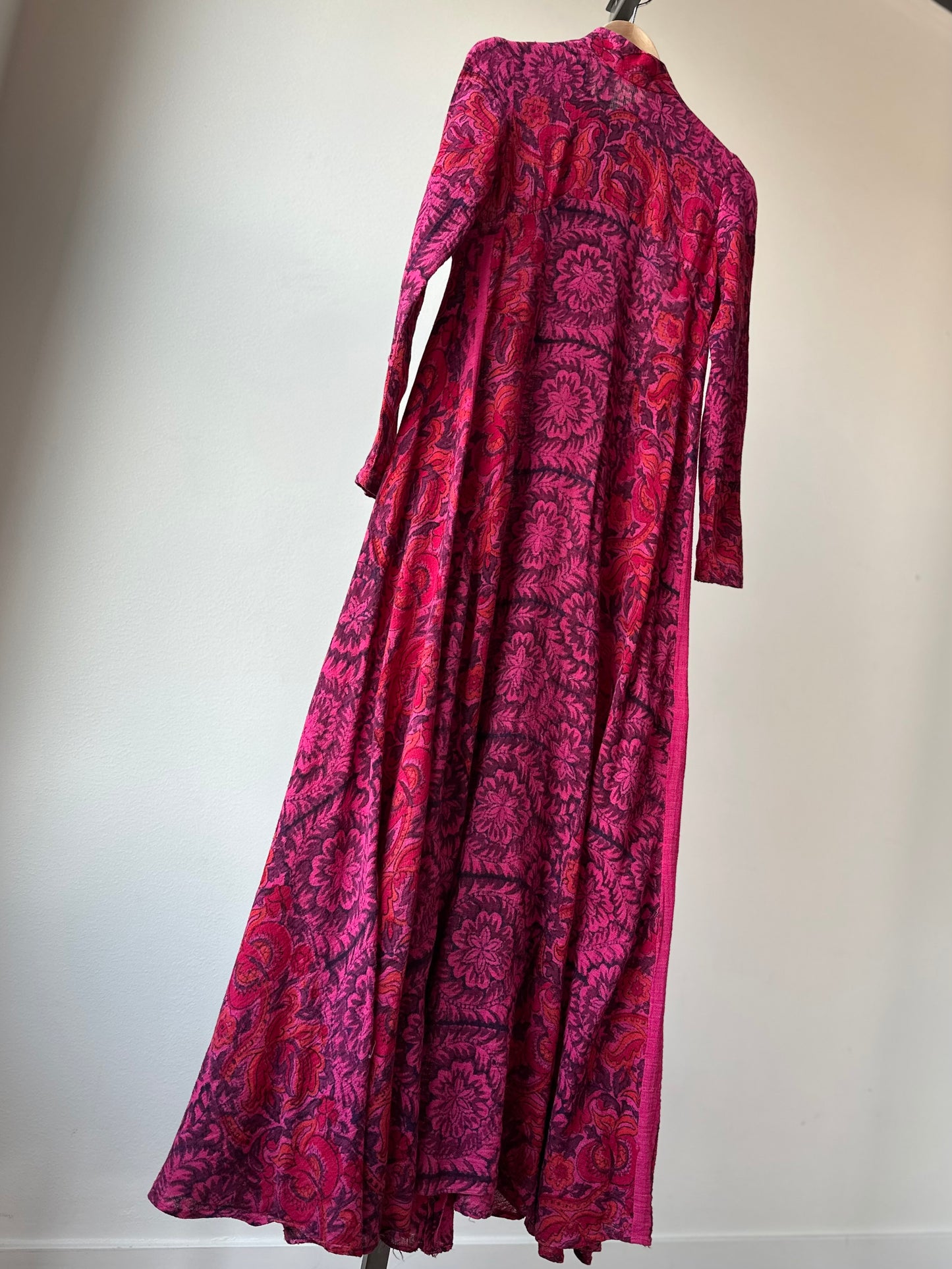 Boho Mock Neck Drunk Tank Pink Empire Waist Maxi Dress