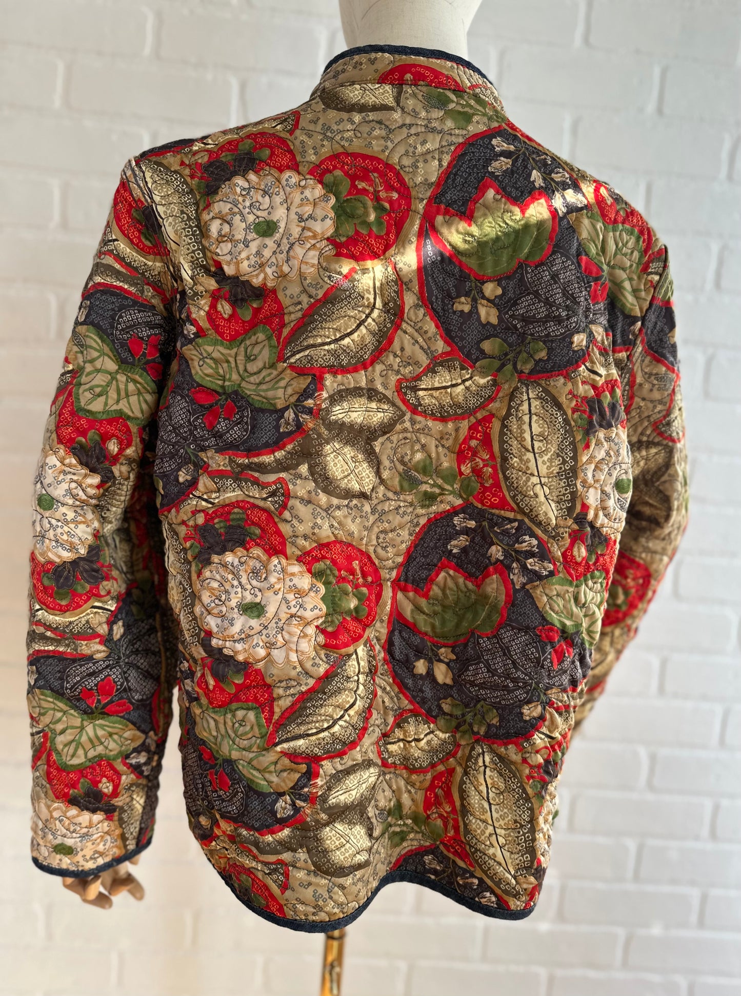Colorful Reversible Quilted Utility Jacket.
