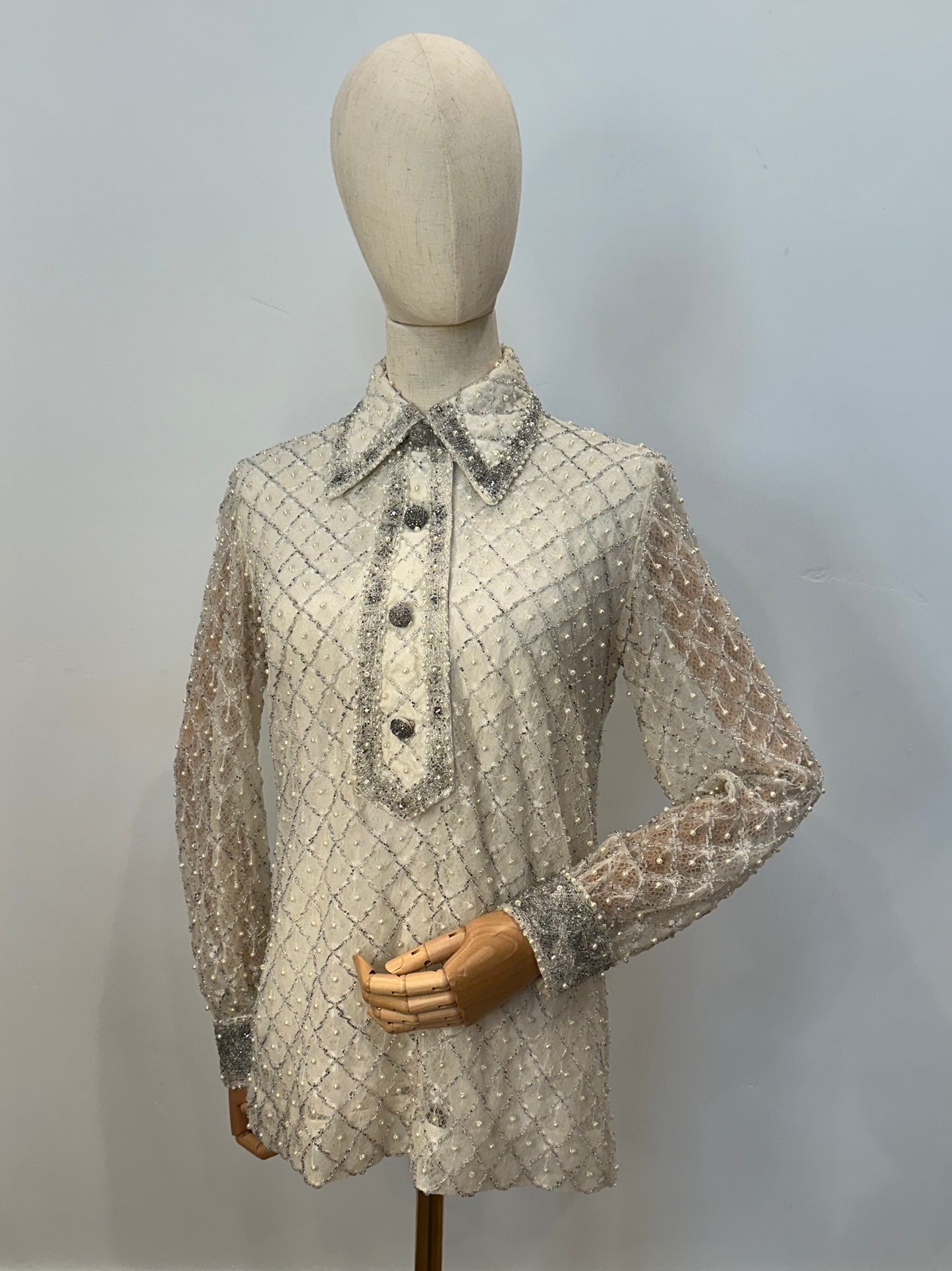 SOLD! 1960's/70's OOAK Beaded Tunic Top.