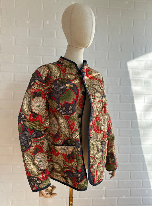 Colorful Reversible Quilted Utility Jacket.