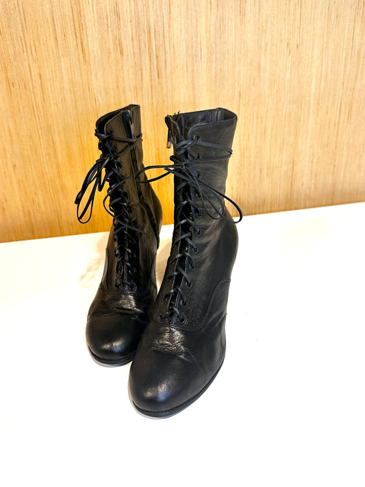 Victorian Style Black Boots Perfect for Witch's Costume 7.5/8