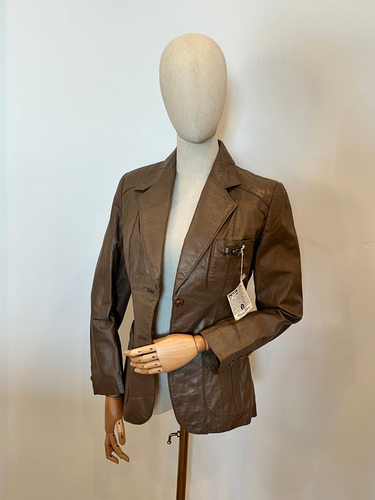 Etienne Aigner Luxury leather Goods Brand 1970's Blazer Jacket. Immaculate Condition, Original Tags.