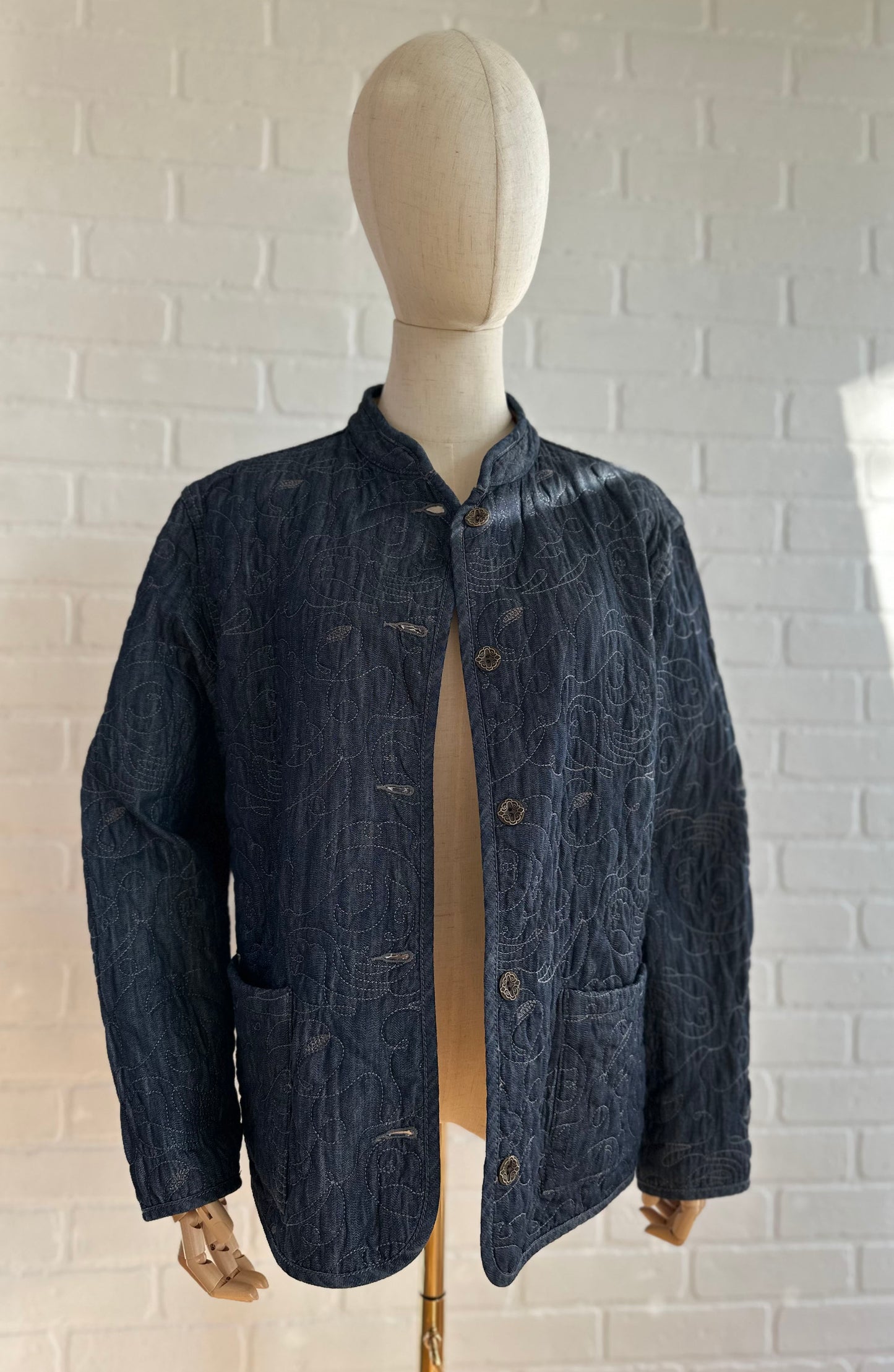 Denim Reversible Quilted Jacket.